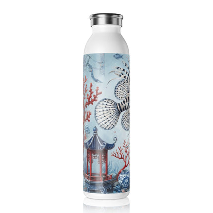 Lionfish & Lantern Slim Water Bottle 20oz – Mystical Ocean & Asian Harmony