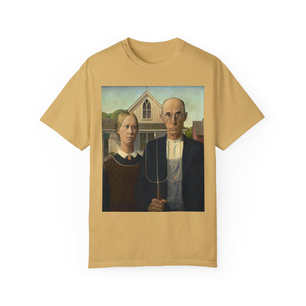 American Gothic by Grant Wood Unisex Garment-Dyed T-shirt