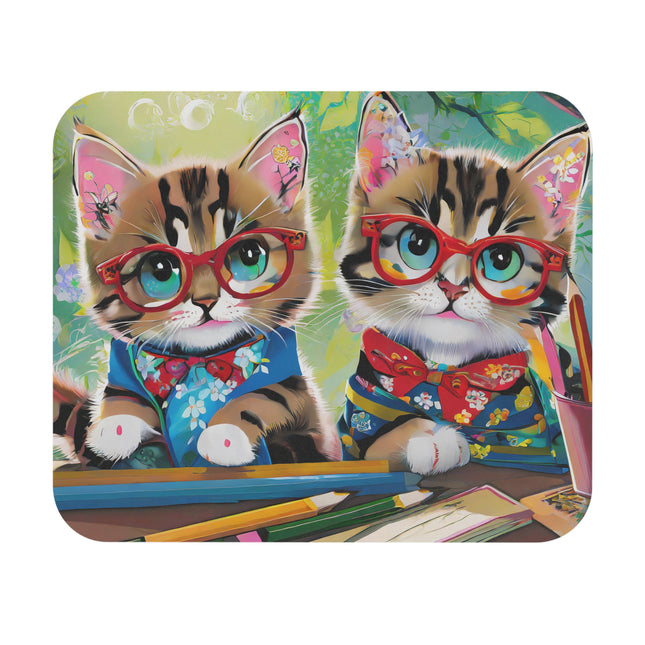 Kitten Scholars Mouse Pad, Rectangle