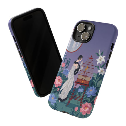 🌸🐦 The Lady Of The Garden Birdcage Phone Case – Art Deco Floral Elegance