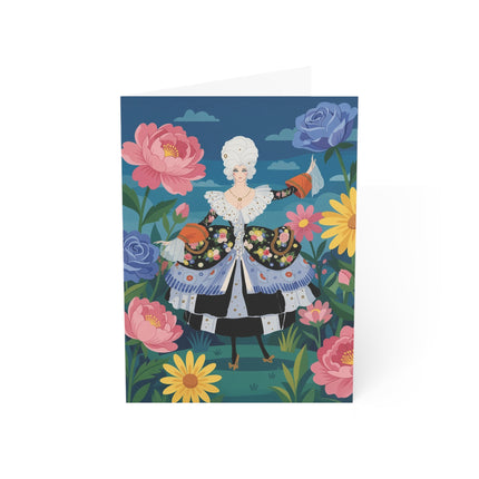 🌹🌼 The Lady Of The Enchanted Flower Garden Greeting Card – Art Deco Floral Elegance