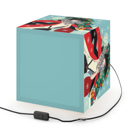 ❤️ The Lady Of The Crimson Scarf Light Cube Lamp – Art Deco Christmas Elegance