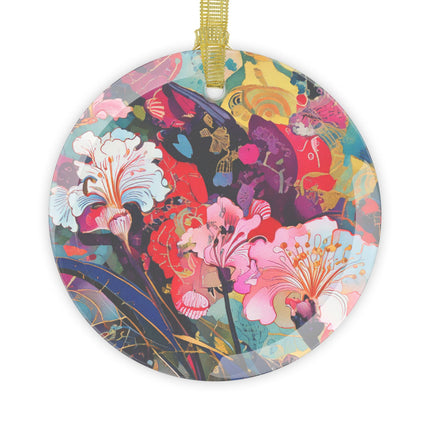 Ethereal Irises Glass Ornament