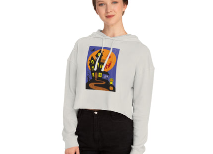 Halloween Night at the Haunted House Women’s Cropped Hooded Sweatshirt