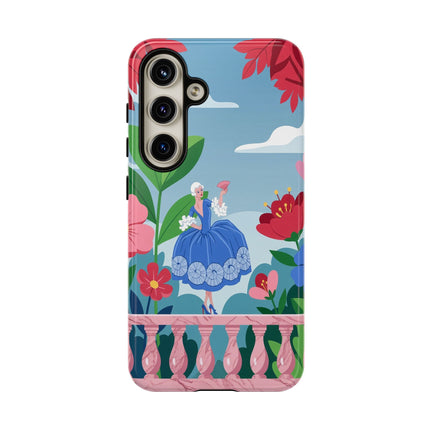 🌺🪭 The Lady Of The Grand Flower Terrace Phone Case – Art Deco Garden Elegance