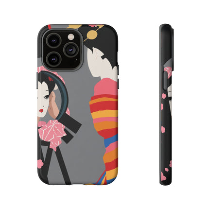Geisha Mirror Phone Case – Elegant Reflection & Timeless Beauty
