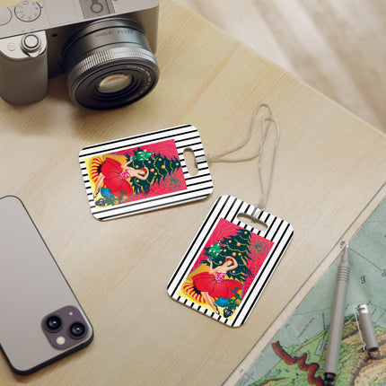 Art Deco Christmas Enchantment Luggage Tag