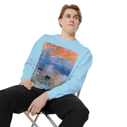 Sunrise by Claude Monet Unisex Garment-Dyed Sweatshirt