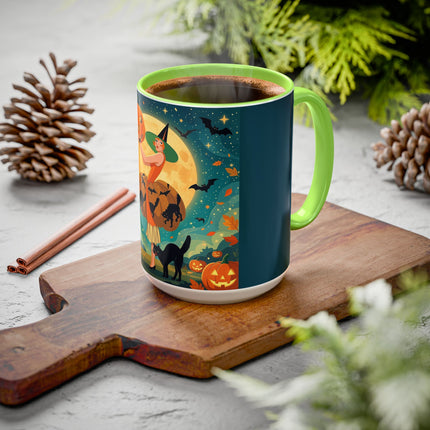🦇🎃 The Witch Of Batwing Pumpkin Hollow Colorful Mug – Moonlit Halloween Charm