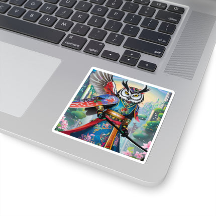 Cyberpunk Samurai Owl Kiss-Cut Stickers (4 Sizes)