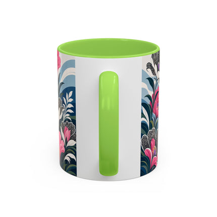 🌸🎀 The Pink Lace Garden Promenade Colorful Mug – Art Deco Fashion Elegance