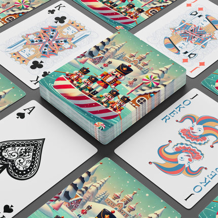 Nutcracker Candy-Striped Adventure Playing Cards