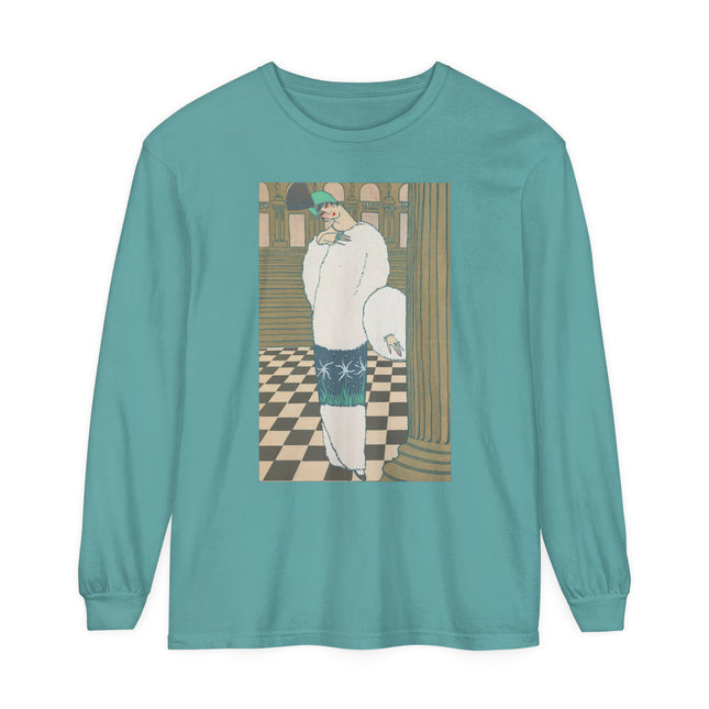 Les Hermines by Georges Lepape Garment-dyed Long Sleeve T-Shirt