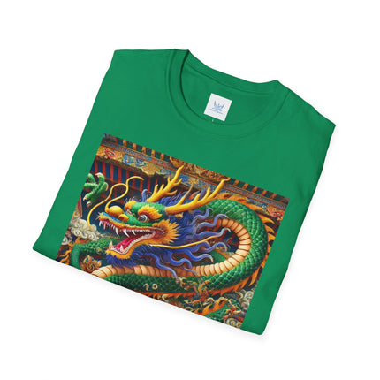 Tibetan Dragon Over Kabuki Duel Softstyle T-Shirt