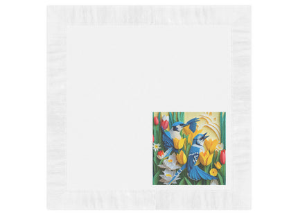 Blue Jays in a Spring Garden White Coined Napkins