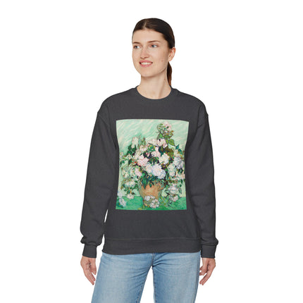 Roses by Vincent Van Gogh Heavy Blend™ Crewneck Sweatshirt