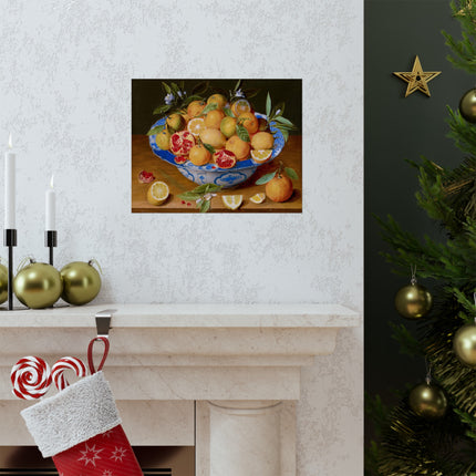 Still Life with Lemons, Oranges, and a Pomegranate by Jacob van Hulsdonck Matte Horizontal Posters