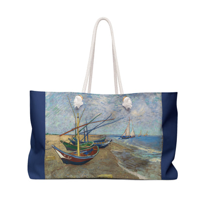 Fishing Boats on the Beach at Saintes-Maries by Vincent Van Gogh Weekender Bag