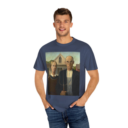 American Gothic by Grant Wood Unisex Garment-Dyed T-shirt