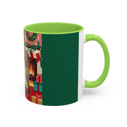 🖤🔥 The Lady Of The Christmas Hearth Colorful Mug – Art Deco Holiday Elegance