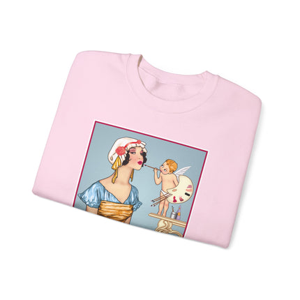 The Enchanting Painter: A Fairy's Artistic Touch Heavy Blend™ Crewneck Sweatshirt