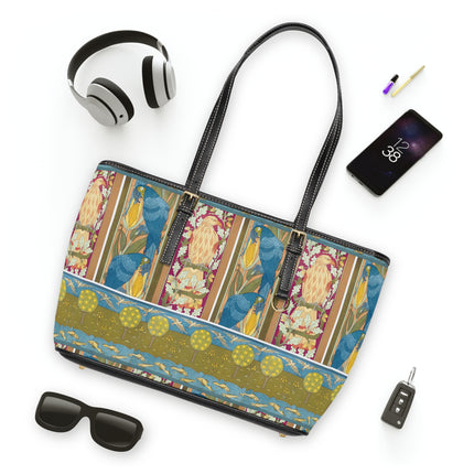 Eagle and Oak, Macaws and Corn by Maurice Pillard Verneuil PU Leather Shoulder Bag