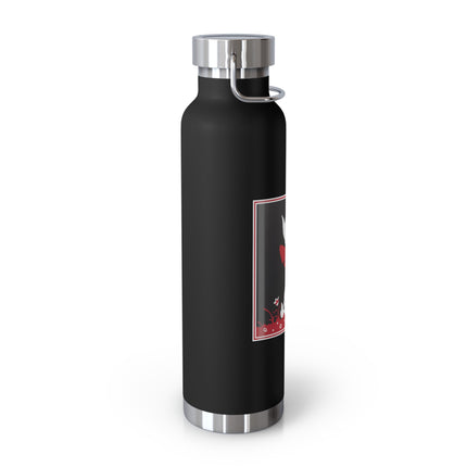 The Enchanting White Terrier with a Red Bow Copper Vacuum Insulated Bottle, 22 oz