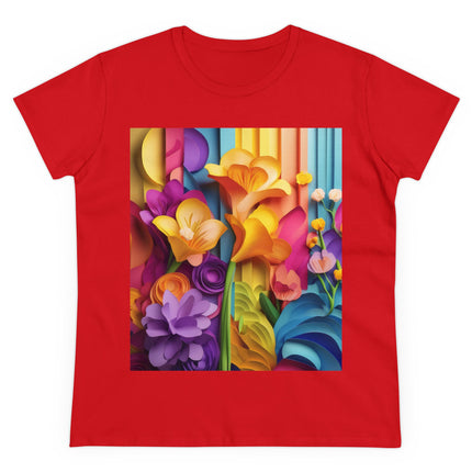 The Graceful Freesia Women's Midweight Cotton Tee