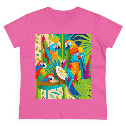 Colorful Macaws Women's Midweight Cotton Tee