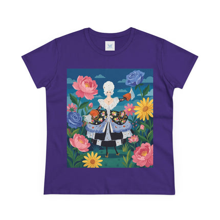 🌸👑 The Duchess Of The Enchanted Garden Cotton Tee – Art Deco Floral Elegance