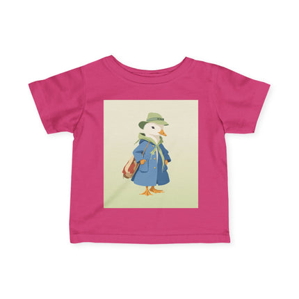 🦆🎒 The Little Woodland Duck Explorer Infant Fine Jersey Tee – Whimsical Storybook Adventure