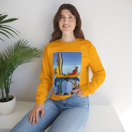 Le long du Missouri (Indian couple on the Missouri River) by George Barbier Heavy Blend™ Crewneck Sweatshirt