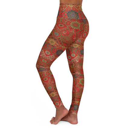 Japanese Fan Pattern by G.A. Audsley High Waisted Yoga Leggings (AOP)