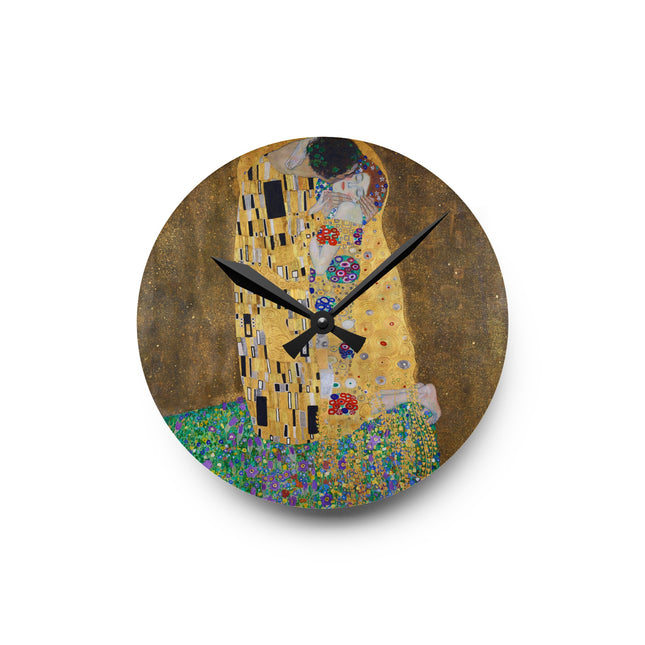 The Kiss by Gustav Klimt Acrylic Wall Clock, Round and Square