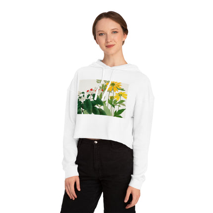 Clerodendrum & Rudbeckia by Tanigami Kônan Women’s Cropped Hooded Sweatshirt