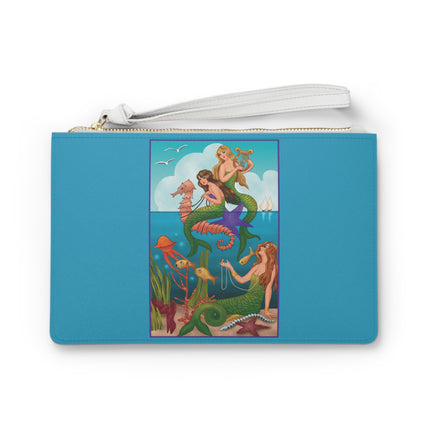 Three Mermaids with Strings of Pearls by Carlo Chiostri Clutch Bag
