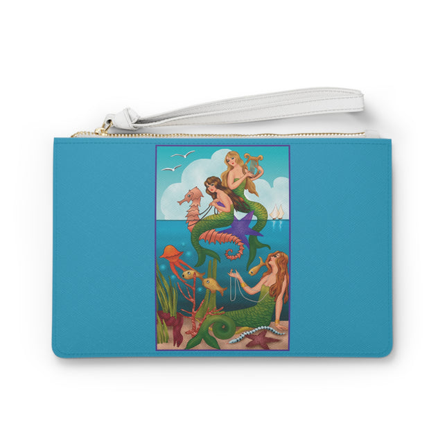 Three Mermaids with Strings of Pearls by Carlo Chiostri Clutch Bag