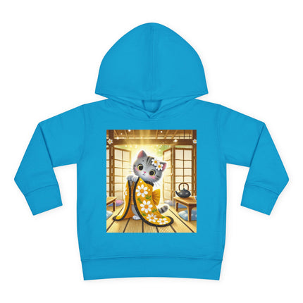 Playful Kitten in the Tea Room Toddler Pullover Fleece Hoodie