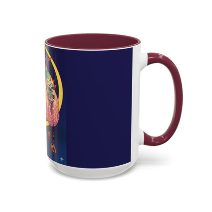 Moonlit Reflections Colorful Mug (11oz, 15oz) – Celestial Elegance, Art Deco Beauty & Dreamy Style