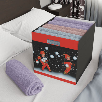 A Festive Snowball Felt Storage Box