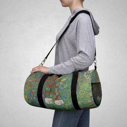 Farm Garden with Sunflowers by Gustav Klimt Duffle Bag
