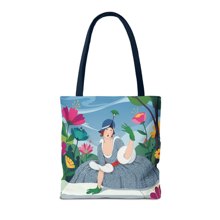 🌺🦚 The Lady Of The Peacock Garden Tote Bag – Art Deco Floral Fashion