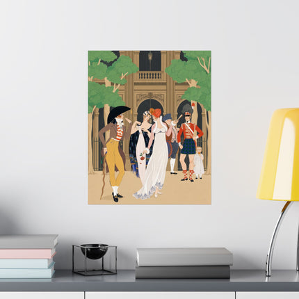 🌳🎩 La Merveilleuse au Palais Royal Matte Vertical Poster – George Barbier Art Deco Parisian Elegance