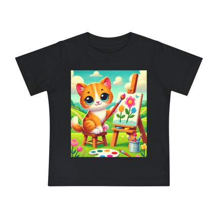 Kitten’s Creative Day Baby T-Shirt – A Little Artist at Play