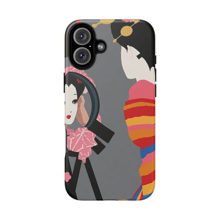 Geisha Mirror Phone Case – Elegant Reflection & Timeless Beauty