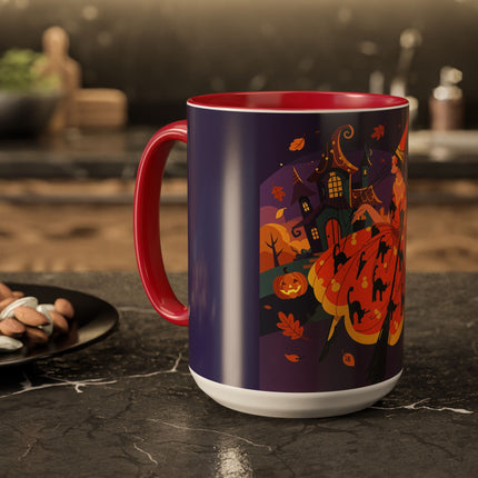 🐈‍⬛🎃 The Black Cat Witch Of Pumpkin Manor Colorful Mug – Whimsical Halloween Charm