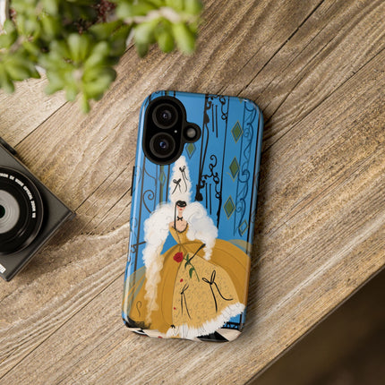 🎭🌹 The Lady At The Masquerade Gates Phone Case – Art Deco Fashion Illustration