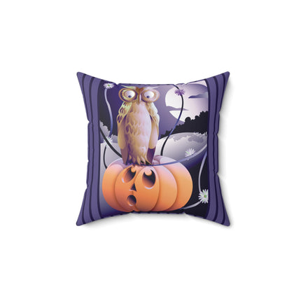The Startled Pumpkin Spun Polyester Square Pillow