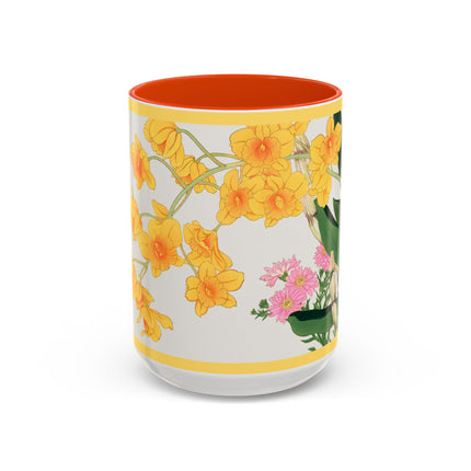 Golden Bow Orchid by Tanigami Kônan Colorful Mugs (11oz, 15oz)
