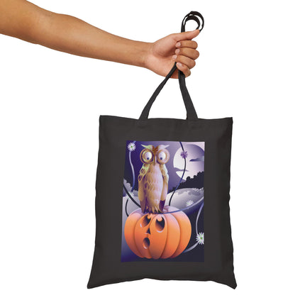 The Startled Pumpkin Cotton Canvas Tote Bag